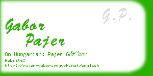 gabor pajer business card